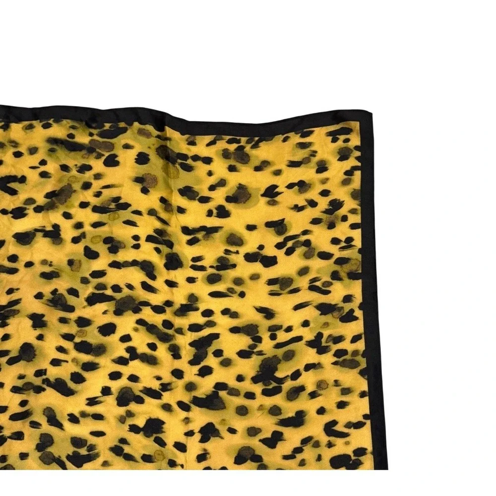 ANINE BING JAYCE 100% SILK SCARF LEOPARD PRINT GOLDEN LEO BOLD 38in X 38in